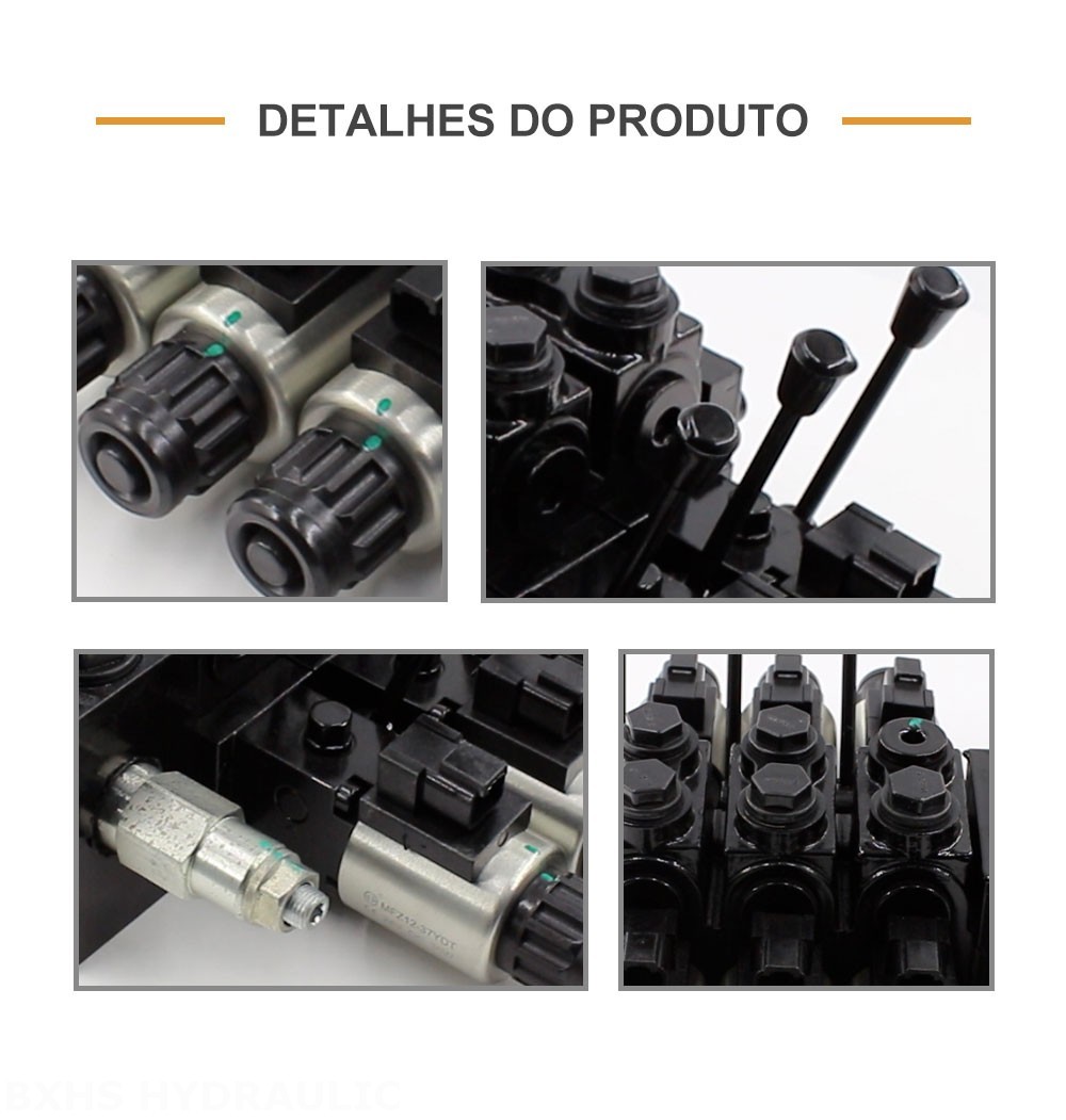 DCV58 Solenoide e manual 3 carretéis Válvula direcional seccional